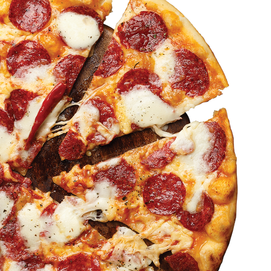 Zabiha Halal beef pepperoni pizza, real cheese, bake 15–18 minutes, shipped frozen nationwide