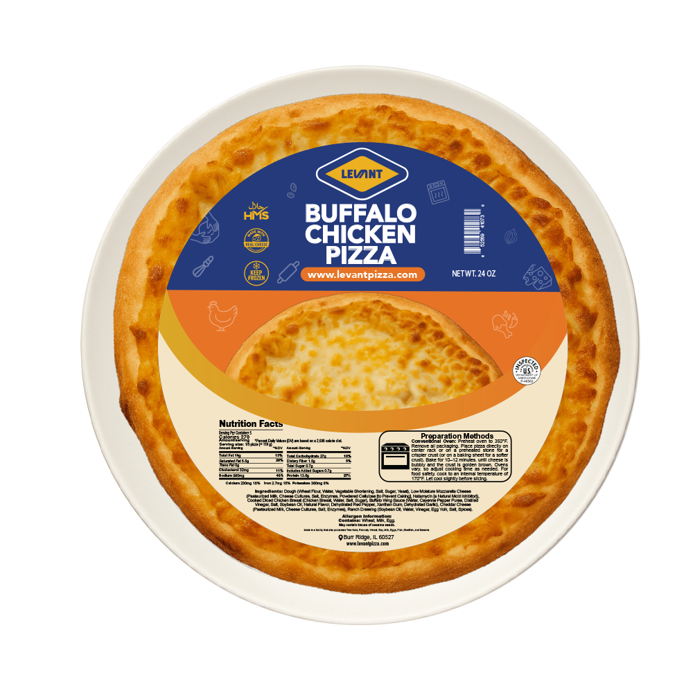 Halal Buffalo Chicken Pizza
