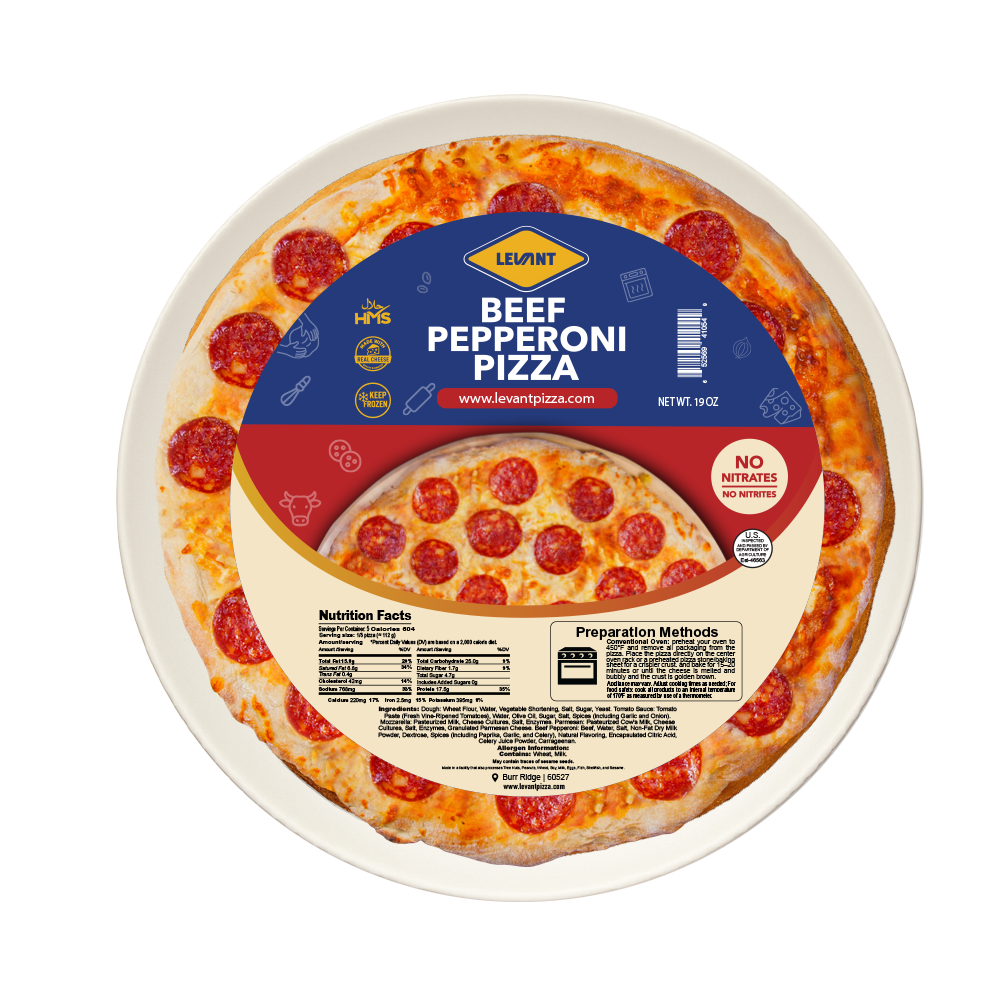 Halal Beef Pepperoni Pizza